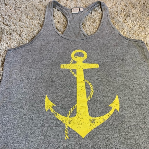 Simons TWIK Grey Anchor Racerback Tank Women’s Size XS - Picture 3 of 6